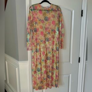 Sequin mesh maxi dress from Zara.